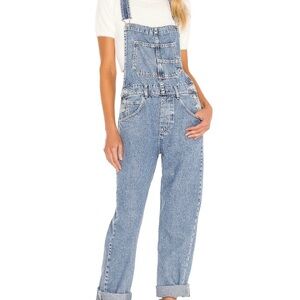 We The Free Light Blue Denim Overalls